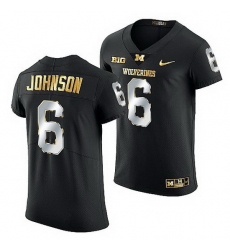 Michigan Wolverines Cornelius Johnson 2021 22 Golden Edition Elite Football Black Jersey