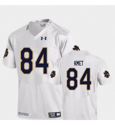 Men Notre Dame Fighting Irish Cole Kmet 84 White College Football Replica Jersey