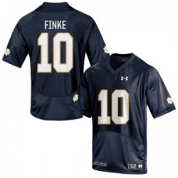 Men Under Armour 10 Replica Navy Blue Chris Finke Notre Dame Fighting Irish Alumni Football Jersey
