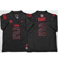 Men Ole Miss Rebels 2 Jaxson Dart Black 2025 F U S E  Stitched jersey