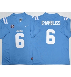 Men Ole Miss Rebels 6 Trinidad Chambliss Blue 2026 F U S E  Stitched jersey