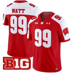 Men Youth Wisconsin Badgers 99 J J Watt Red Alternate 2024 Vapor Limited Jersey All Stitched