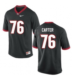 Men Georgia Bulldogs #76 Michail Carter College Football Jerseys-Black