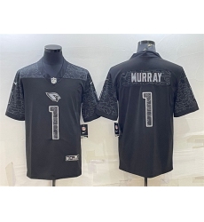 Men Arizona Cardinals 1 Kyler Murray Black Reflective Limited Stitched Football Jersey