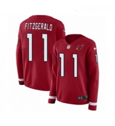 Womens Nike Arizona Cardinals 11 Larry Fitzgerald Limited Red Therma Long Sleeve NFL Jersey