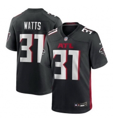 Men Atlanta Falcons 31 Xavier Watts Black Stitched Game Jersey