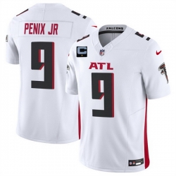 Men Atlanta Falcons 9 Michael Penix Jr White 2025 F U S E  With 1 Star C Patch Vapor Untouchable Limited Stitched Football Jersey