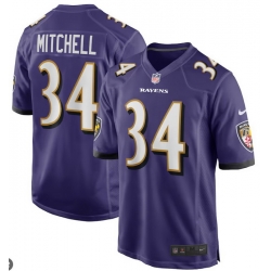 Men Baltimore Ravens Nike Keaton Mitchell Purple F U S E Stitched NFL Jersey