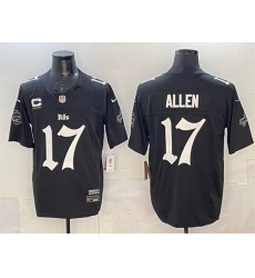 Men Buffalo Bills 17 Josh Allen Black F U S E   Gothic Cold Front Edition With 4 Star C Patch Vapor Limited Stitched Football Jersey