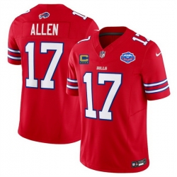 Men Buffalo Bills 17 Josh Allen Red 2025 F U S E  With Farewell Patch And 4 Star C Patch Vapor Untouchable Limited Stitched Football Jersey