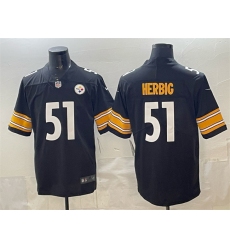 Men Pisttburgn Steelers 51 Nick Herbig Black Vapor Untouchable Limited Stitched Football Jersey