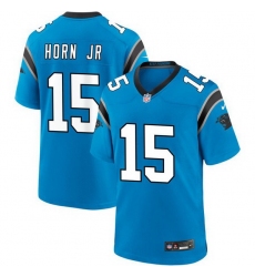 Men Carolina Panthers 15 Jimmy Horn Jr Blue 2025 Vapor Limited Stitched Football Jersey