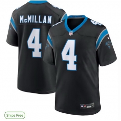 Men   Carolina Panthers 4 Tetairoa McMillan Black Limited Stitched Jersey