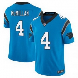 Men   Carolina Panthers 4 Tetairoa McMillan Blue Limited Stitched Jersey