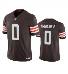 Men Cleveland Browns 0 Greg Newsome II Brown 2023 F U S E  Vapor Untouchable Limited Stitched Jersey