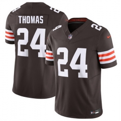Men Cleveland Browns  24 Daniel Thomas Brown 2026 F U S E  Vapor Limited Stitched Football Jersey