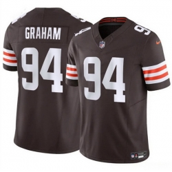 Men Cleveland Browns 94 Mason Graham 2025 Draft F U S E  Vapor Limited Stitched Football Jersey