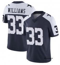 Men Dallas Cowboys 33 Javonte Williams Navy Blue Thanksgiven Limited Stitched Football Jersey