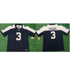 Men Dallas Cowboys George Pickens #3 Navy Blue Thanksgiven Limited Stitched Football Jersey