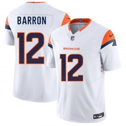 Men Denver Broncos 12 Jahdae Barron White 2025 Draft F U S E  Vapor Limited Stitched Football Jersey