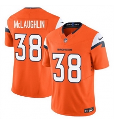 Men Denver Broncos 38 Jaleel McLaughlin Orange 2025 F U S E  Vapor Limited Stitched Football Jersey