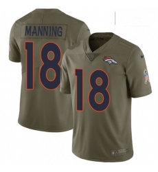 Men Nike Denver Broncos 18 Peyton Manning Limited Olive 2017 Salute to Service NFL Jersey