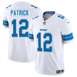 Men Detroit Lions 12 Tim Patrick White 2025 F U S E  Vapor Limited Stitched Jersey