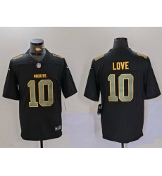 Men Green Bay Packers 10 Jordan Love Black Fashion Vapor Limited Stitched Football Jersey