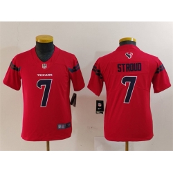 Youth Houston Texans 7 C J  Stroud Red Vapor Untouchable Limited Stitched Jersey