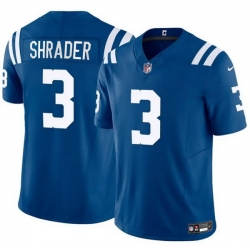 Men Indianapolis Colts 3 Spencer Shrader Blue 2025 F U S E  Vapor Limited Stitched Football Jersey
