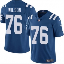 Men Indianapolis Colts 76 Jack Wilson Blue 2025 Vapor Limited Stitched Football Jersey