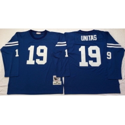 Mitchell And Ness Colts #19 Johnny Unitas blue Throwback Stitched NFL Jersey