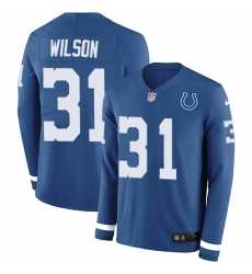 Nike Colts 31 Quincy Wilson Royal Blue Team Color Men s Stitched NFL Limited Therma Long Sleeve Jersey