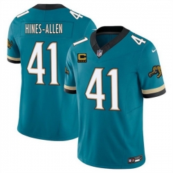 Men Jacksonville Jaguars 41 Josh Hines Allen Teal 2025 F U S E  With 4 Star C Patch Prowler Throwback Vapor Limited Stitched Football Jersey