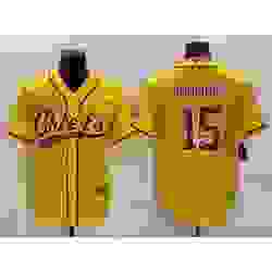Men Kansas City Chiefs 15 Patrick Mahomes Gold With Patch Cool Base Stitched Baseball Jersey