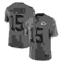 Men Kansas City Chiefs 15 Patrick Mahomes Olive 2022 Salute To Service Limited Stitched Jersey