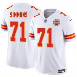 Men   Kansas City Chiefs 71 Josh Simmons White 2025 Draft F U S E  Vapor Untouchable Limited Stitched Football Jersey