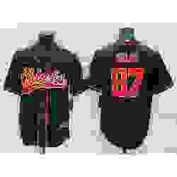 Men Kansas City Chiefs 87 Travis Kelce Black Cool Base Stitched Baseball Jersey