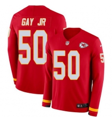 Nike Chiefs 50 Willie Gay Jr  Red Team Color Men Stitched NFL Limited Therma Long Sleeve Jersey