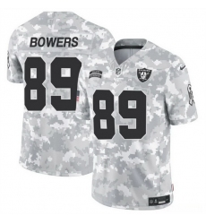 Men Las Vegas Raiders 89 Brock Bowers 2024 F U S E Arctic Camo Salute To Service Limited Stitched Football Jersey