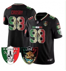 Men Las Vegas Raiders 98 Maxx Crosby Black F U S E  Mexico With Patch Vapor Stitched Football Jersey