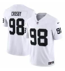 Men Las Vegas Raiders 98 Maxx Crosby White 2023 F U S E Vapor Untouchable Stitched Football Jersey