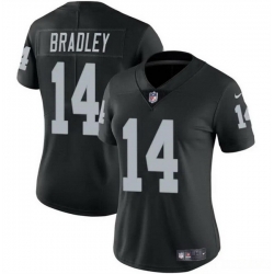 Women Las Vegas Raiders 14 Carter Bradley Black Vapor Stitched Jersey