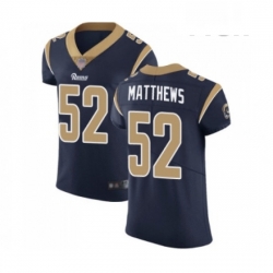 Men Los Angeles Rams 52 Clay Matthews Navy Blue Team Color Vapor Untouchable Elite Player Football Jersey