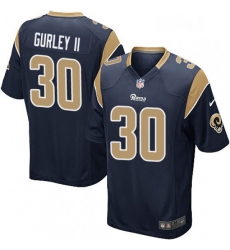 Men Nike Los Angeles Rams 30 Todd Gurley Game Navy Blue Team Color NFL Jersey