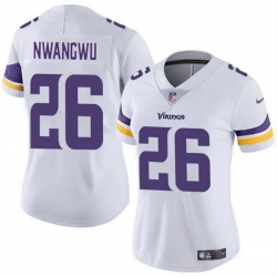 Women Minnesota Vikings 26 Kene Nwangwu White Vapor Untouchable Limited Stitched Jersey