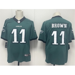 Men Philadelphia Eagles 11 A J  Brown Green 2024 New Vapor Untouchable Limited Stitched Football Jersey