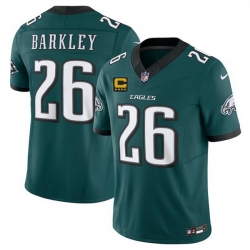 Men Philadelphia Eagles 26 Saquon Barkley Green 2025 F U S E  With 4 Star C Patch Vapor Untouchable Limited Stitched Football Jersey