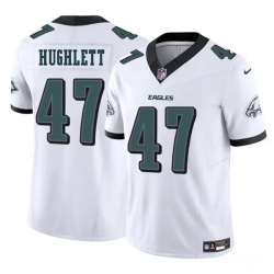 Men Philadelphia Eagles 47 Charley Hughlett White 2024 New F U S E  Vapor Untouchable Limited Stitched Football Jersey