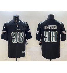 Men Philadelphia Eagles 98 Jalen Carter Black Fashion New Vapor Untouchable Limited Stitched Football Jersey